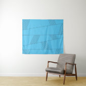 Blue, simple, elegant, abstract line pattern wandkleed (In Situ (horizontaal))