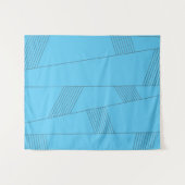 Blue, simple, elegant, abstract line pattern wandkleed (Voorkant (horizontaal))
