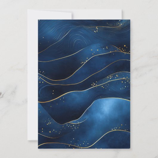 Blue Simple Elegant Pensioenfeest Kaart (Achterkant)