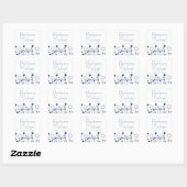 Blue Simple Floral Dot Modern Vierkante Sticker (Vel)