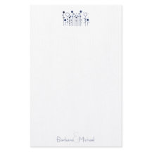 Blue Simple Floral Dot Specialized Stationery