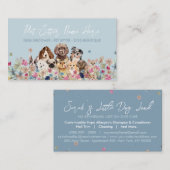 Blue Simple Hondenras Puppy Grooming Petsitter Visitekaartje (Voorkant / Achterkant)