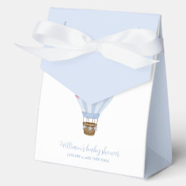 Blue Simple Minimal Hete Luchtballon Baby shower Bedankdoosjes