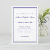 Blue Simple Minimalist Chic Wedding Kaart (Staand voorkant)