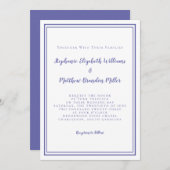 Blue Simple Minimalist Chic Wedding Kaart (Voorkant / Achterkant)