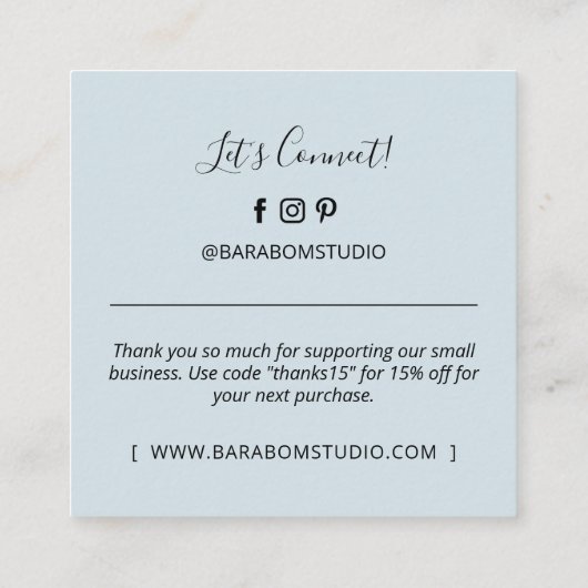 Blue Simple Modern - Dank u Visitekaartjes (Achterkant)