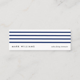 Blue simple modern navy nautical lines card mini visitekaartje