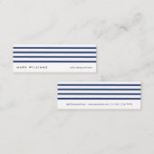 Blue simple modern navy nautical lines card mini visitekaartje (Voorkant / Achterkant)