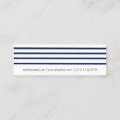 Blue simple modern navy nautical lines card mini visitekaartje (Achterkant)