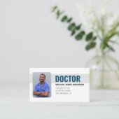 Blue Simple Modern Professional Medical Doctor Visitekaartje (Staand voorkant)
