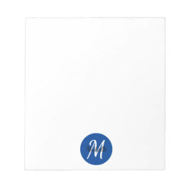 Blue Simple Monogram Classic Trendy-laptop Notitieblok