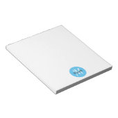 Blue Simple Monogram Classic Trendy Notitieblok (Schuin)