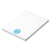 Blue Simple Monogram Classic Trendy Notitieblok (Linkerzijde)