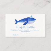 Blue Simple Ocean Whale Diaper Raffle Baby shower Informatiekaartje (Voorkant)