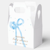 Blue Simple Polka Dot Bow Baby shower Bedankdoosjes (Geopend)