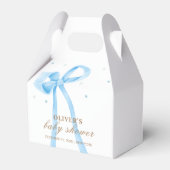 Blue Simple Polka Dot Bow Baby shower Bedankdoosjes (Voorkant Zijde)