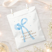 Blue Simple Polka Dot Bow Baby shower Bedankzakje (Geknipt)