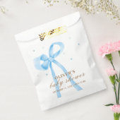Blue Simple Polka Dot Bow Baby shower Bedankzakje (Gezegeld)