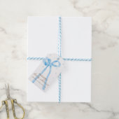 Blue Simple Polka Dot Bow Baby shower Cadeaulabel (Met Touw)