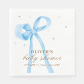 Blue Simple Polka Dot Bow Baby shower Servet (Voorkant)