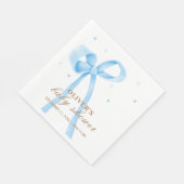Blue Simple Polka Dot Bow Baby shower Servet (Hoek)