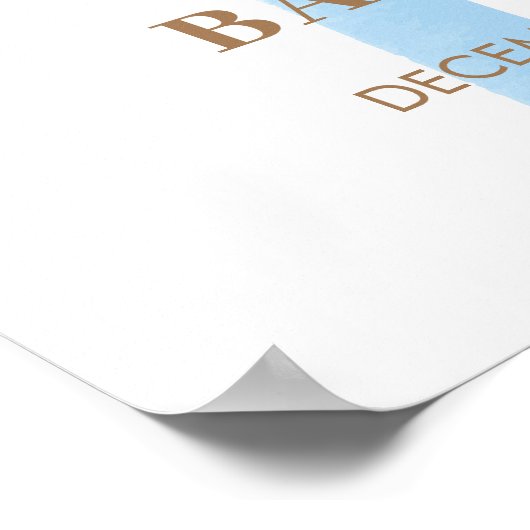 Blue Simple Polka Dot Bow Baby shower Welkom Poster (Hoek)