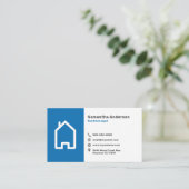 Blue & Simple Real Estate Agent Visitekaartje (Staand voorkant)