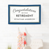 Blue Simple Retirement Party-banner Spandoek (Insitu)