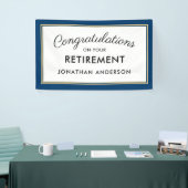 Blue Simple Retirement Party-banner Spandoek (Beurs)