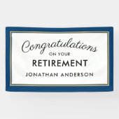 Blue Simple Retirement Party-banner Spandoek (Horizontaal)