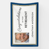 Blue Simple Retirement Party Photo Banner (Verticaal)