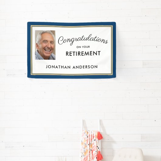 Blue Simple Retirement Party Photo Banner (Insitu)