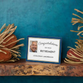 Blue Simple Retirement Party Photo Banner Fotoplaat (Zijkant)