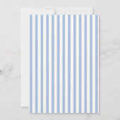 Blue Simple Stripe Hete Luchtballon Baby shower Kaart (Achterkant)