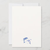 Blue Simple Summer Dolphin Stars Baby shower Bedankkaart (Achterkant)