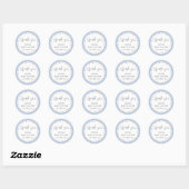 Blue Simple Tiny Wildflower Baby shower Dank u Ronde Sticker (Vel)