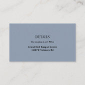 Blue Simple Wedding Details Enclosure Card Informatiekaartje (Voorkant)