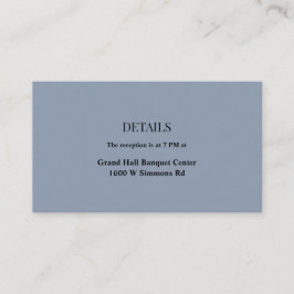 Blue Simple Wedding Details Enclosure Card Informatiekaartje
