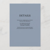 Blue Simple Wedding Details Enclosure Card Informatiekaartje (Voorkant)