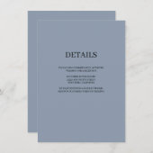 Blue Simple Wedding Details Enclosure Card Informatiekaartje (Voorkant / Achterkant)