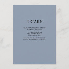 Blue Simple Wedding Details Enclosure Card Informatiekaartje