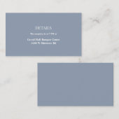 Blue Simple Wedding Details Enclosure Card Informatiekaartje (Voorkant / Achterkant)