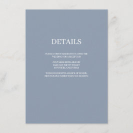 Blue Simple Wedding Details Enclosure Card Informatiekaartje