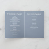 Blue Simple Wedding Folded Program Programma (Binnen)