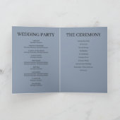 Blue Simple Wedding Folded Program Programma (Binnen)