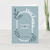 Blue Simple Wedding Haar geloften Kaart (Voorkant)