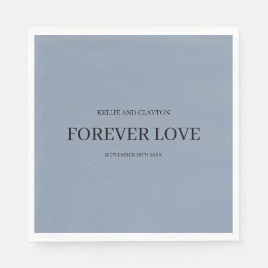 Blue Simple Wedding Napkins Servet (Voorkant)