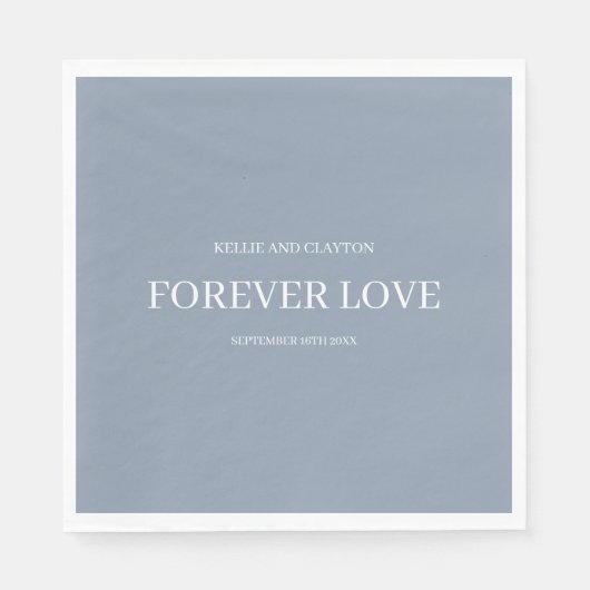 Blue Simple Wedding Napkins Servet (Voorkant)