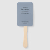 Blue Simple Wedding Program Handje Fan Handwaaier (Voorkant)
