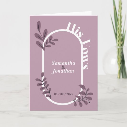 Blue Simple Wedding zijn geloften Kaart (Voorkant)